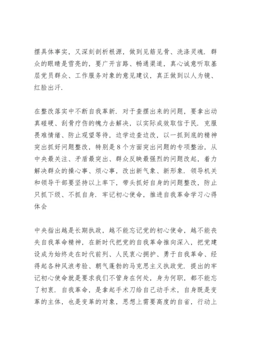 牢记初心使命，推进自我革命学习心得体会三篇.docx