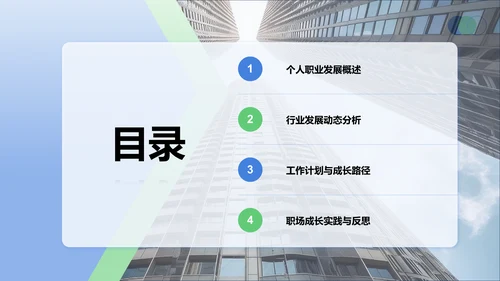 蓝色商务风职场成长蓝图汇报PPT模板