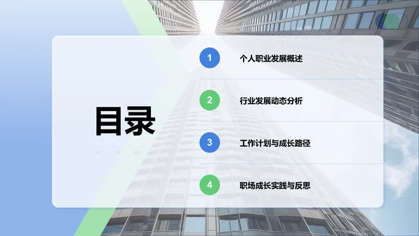 蓝色商务风职场成长蓝图汇报PPT模板