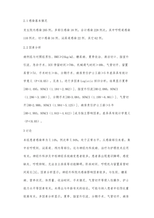 神经外科护理技术与院内感染的相关因素分析.docx