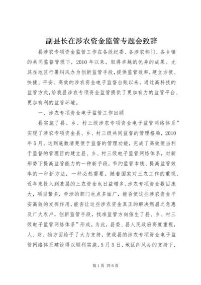 副县长在涉农资金监管专题会致辞.docx