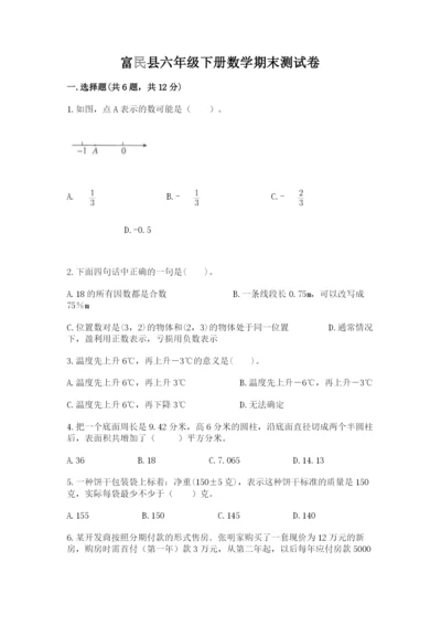 富民县六年级下册数学期末测试卷新版.docx