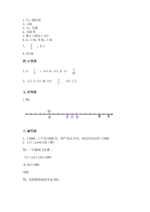 小学生毕业数学试卷（培优a卷）