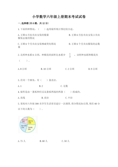 小学数学六年级上册期末考试试卷附参考答案（黄金题型）.docx