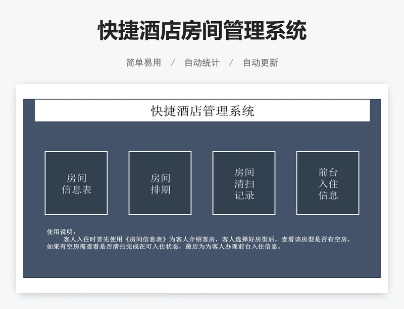快捷酒店房间管理系统