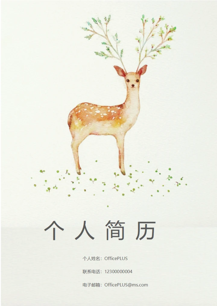 可爱小鹿5年以上经验通用求职简历