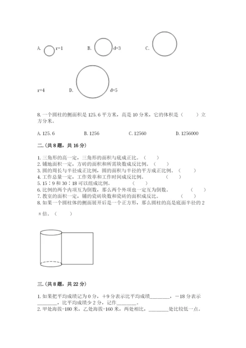 人教版六年级数学小升初试卷精品（考点梳理）.docx