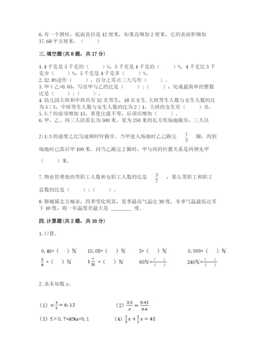 沧州市新华区六年级下册数学期末测试卷最新.docx