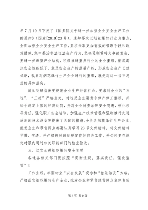 副县长在全县烟花爆竹安全工作会上的讲话.docx