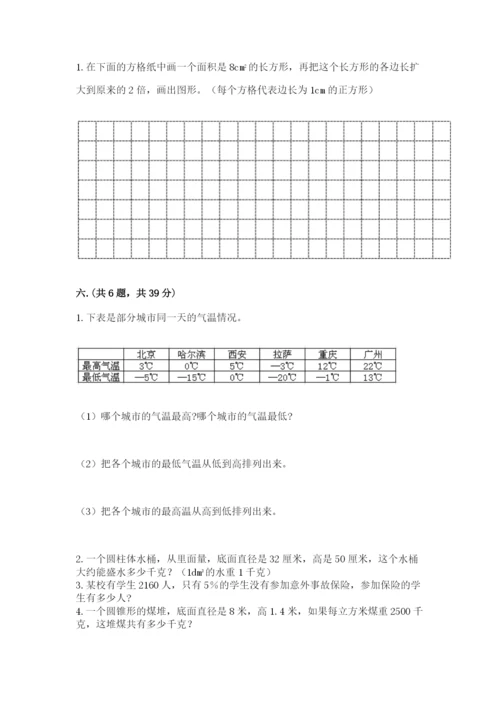 人教版六年级数学小升初试卷及参考答案【培优a卷】.docx