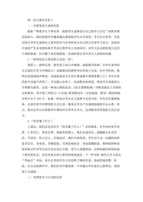 初一语文教学反思十篇.docx