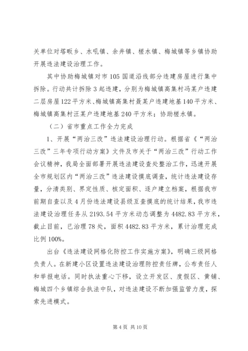 市城乡规划管理监察大队工作总结及XX年工作计划.docx