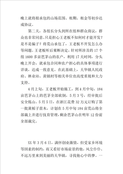 乡镇千万亩森林增长工程典型的材料