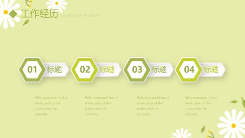 绿色小清新个人简历自我介绍动态PPT模板