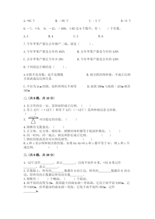 苏教版数学小升初模拟试卷及完整答案（必刷）.docx