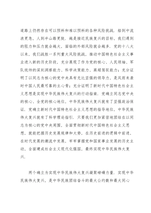 深刻把握“两个确立”坚决做到“两个维护”的研讨发言材料.docx