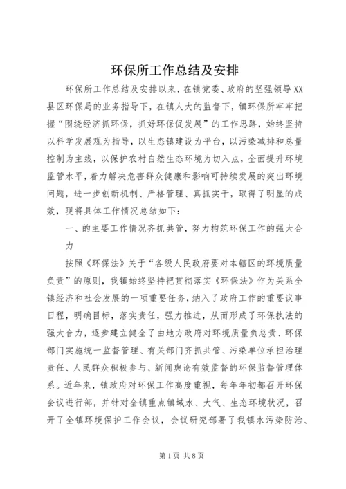 环保所工作总结及安排.docx