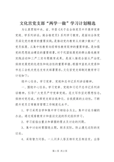 文化宫党支部“两学一做”学习计划精选.docx