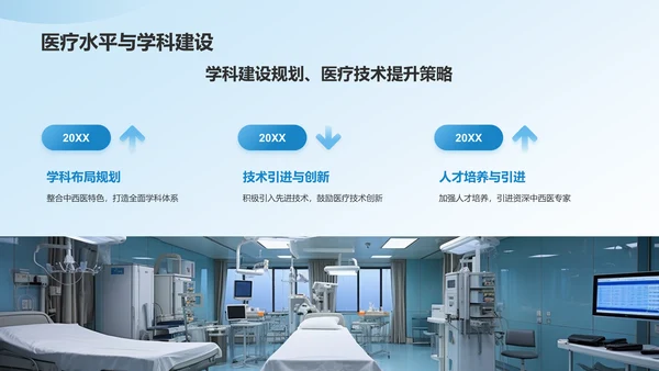 蓝色渐变风医院学科建设PPT模板