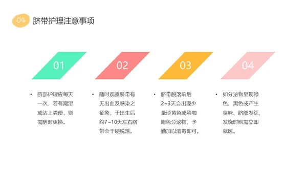 黄色粉色蓝色简约实拍新生儿脐部护理医护培训动态PPT