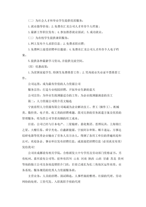 人力资源公司简介范文精选.docx