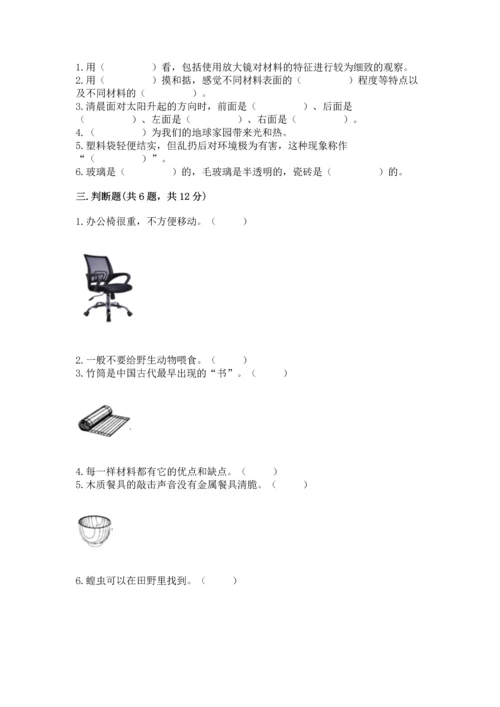 教科版科学二年级上册《期末测试卷》（名师系列）.docx