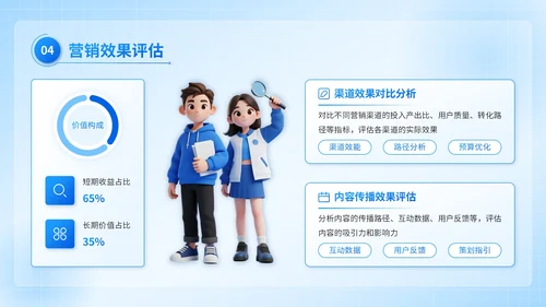蓝色3D风互联网营销推广计划书PPT模板