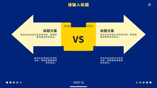 蓝黄极简高级商务工作汇报PPT模板
