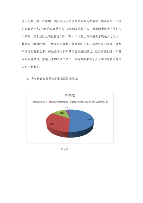 大学生家庭经济负担状况调研综合报告汇总.docx