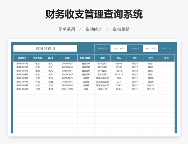 财务收支管理查询系统