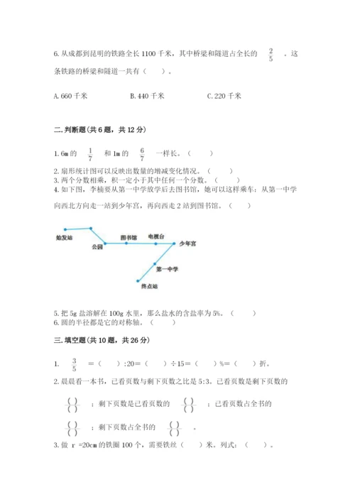 人教版六年级上册数学期末测试卷精品【名师系列】.docx