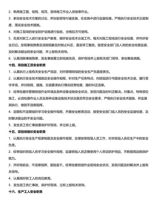 公司安全生产职责规定