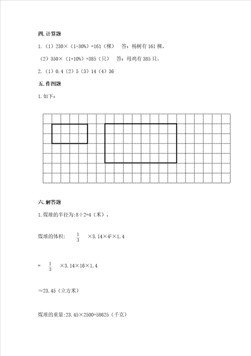 小学数学六年级下册期末测试卷附参考答案综合题