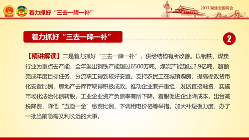 撸起袖子加油干聚焦两会党政大气PPT模板