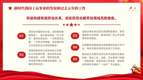 红色大气党建党课中国工会第十八次全国代表大会报告PPT职代会