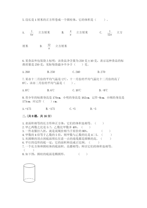 苏教版数学小升初模拟试卷含答案ab卷.docx