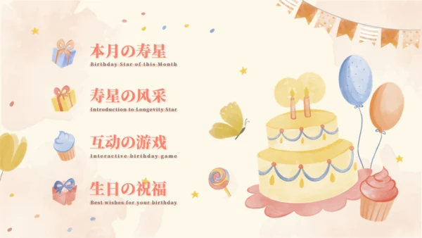 生日游戏生日会互动通用PPT模板