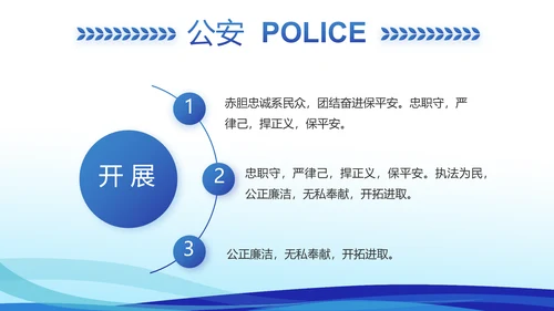 蓝色大气警察礼仪培训动态PPT模板