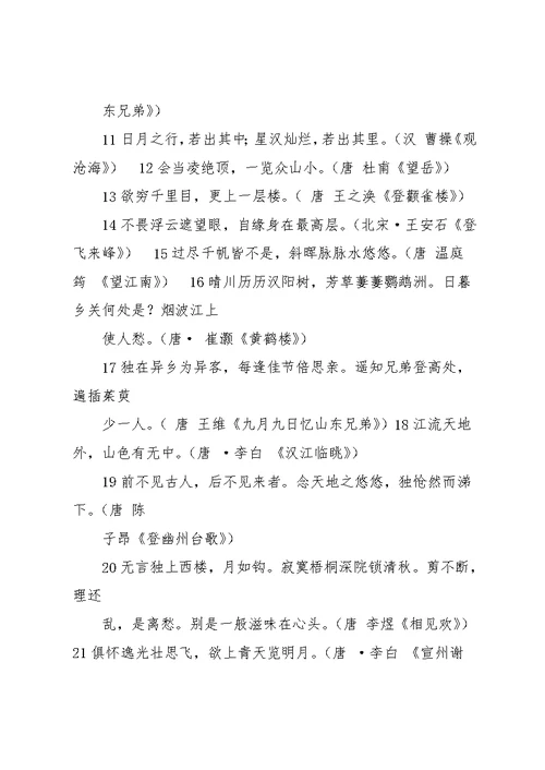 初中古诗词名言警句大全(共31页)