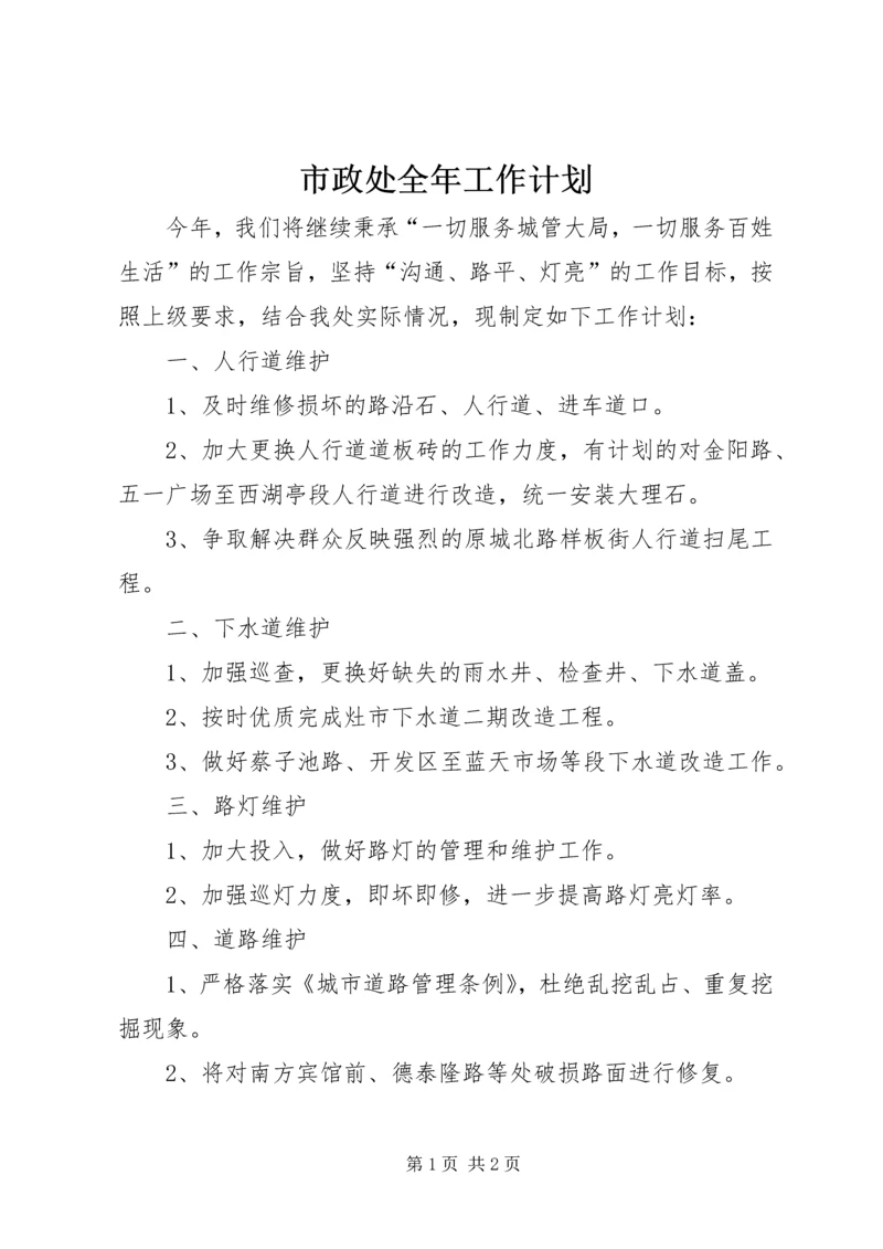 市政处全年工作计划.docx