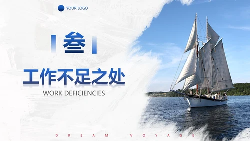 实景帆船励志筑梦远航年终工作总结PPT模板