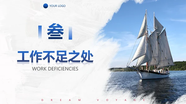 实景帆船励志筑梦远航年终工作总结PPT模板