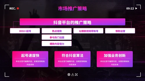 数码故障科技风抖音生态创业计划书PPT模板