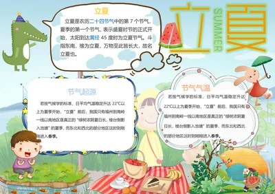立夏二十四节气Word小报