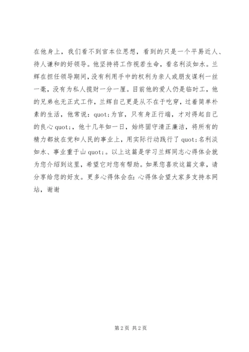 学习兰辉同志心得体会 (2).docx