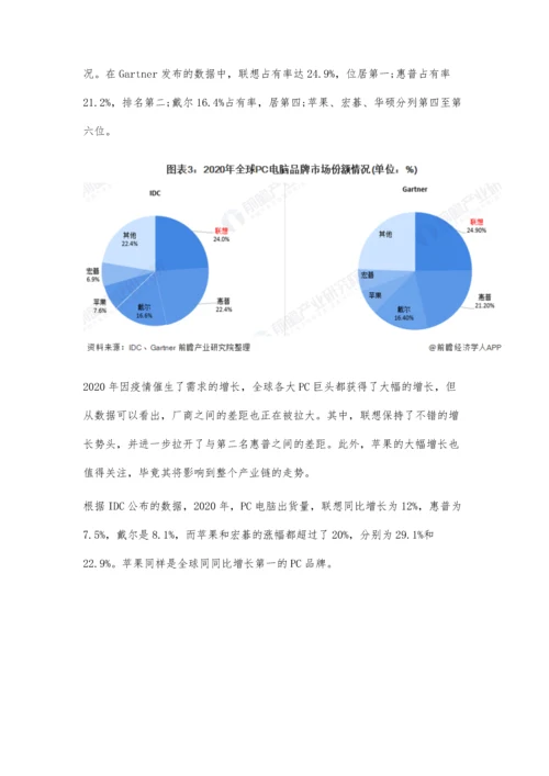 全球PC电脑行业市场现状、竞争格局及发展前景分析-后出货量或将下降.docx