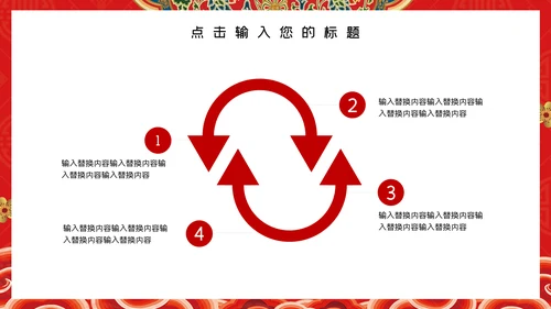 中国风红色新年工作总结计划通用PPT模板