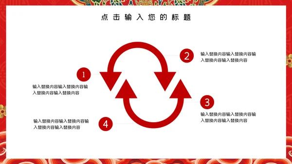 中国风红色新年工作总结计划通用PPT模板