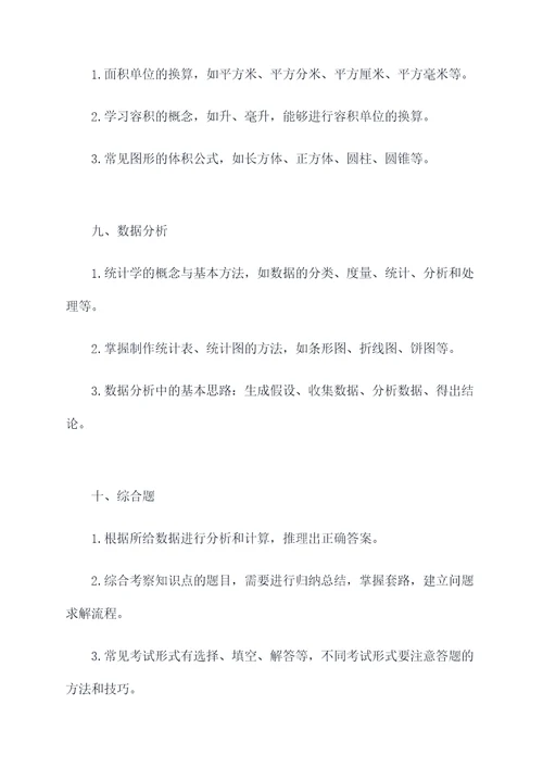 小升初复习数学知识点