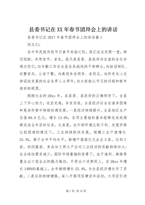 县委书记在XX年春节团拜会上的讲话.docx